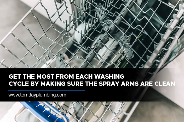 Get the most from each washing cycle by making sure the spray arms are clean